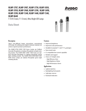 HLMP-K640-O00EX Datasheet PDF Avago Technologies