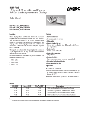 HDSP-703E Datasheet PDF Avago Technologies