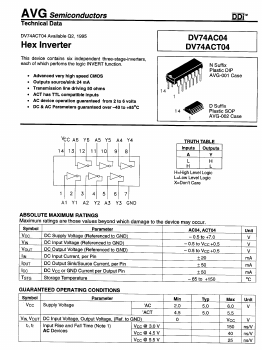 DV74ACT04 Datasheet PDF AVG Semiconductors=>HITEK