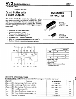 DV74ACT125D Datasheet PDF AVG Semiconductors=>HITEK