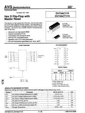 DV74AC174 Datasheet PDF AVG Semiconductors=>HITEK