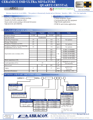 ABM11-38.400MHZ-B7G-T Datasheet PDF Abracon Corporation