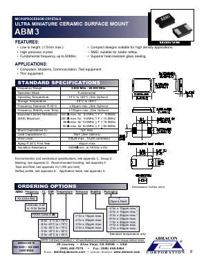 ABM3 Datasheet PDF Abracon Corporation