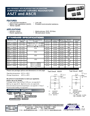 ASCR-MSS Datasheet PDF Abracon Corporation