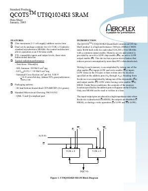 UT8Q1024K8-UPC Datasheet PDF Aeroflex Corporation
