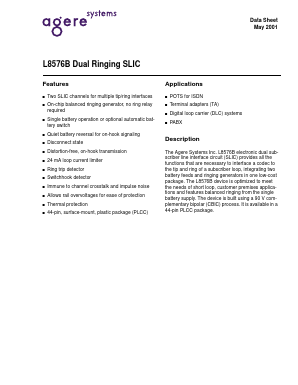 L8576B Datasheet PDF Agere -> LSI Corporation