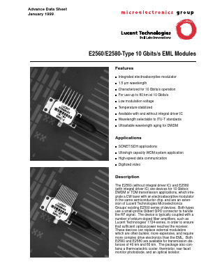 E2560 Datasheet PDF Agere -> LSI Corporation