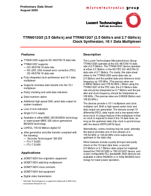 TTRN012G7 Datasheet PDF Agere -> LSI Corporation