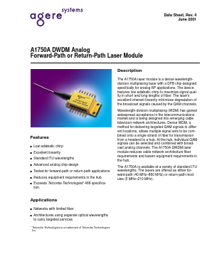 A1750A55BBFC06 Datasheet PDF Agere -> LSI Corporation