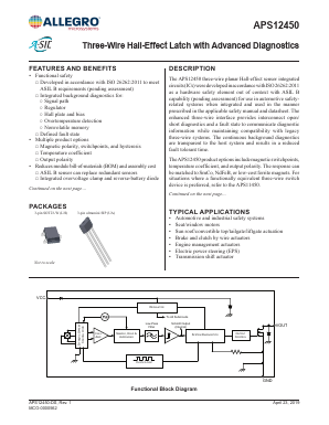 APS12450LLHALX-1SLA Datasheet PDF Allegro MicroSystems