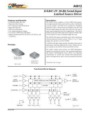 A6812 Datasheet PDF Allegro MicroSystems