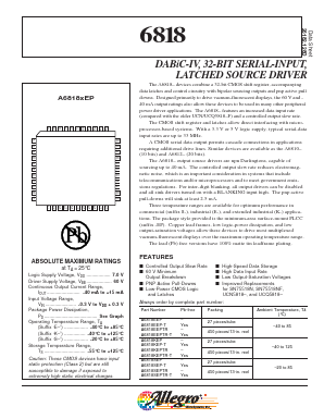 A6818 Datasheet PDF Allegro MicroSystems