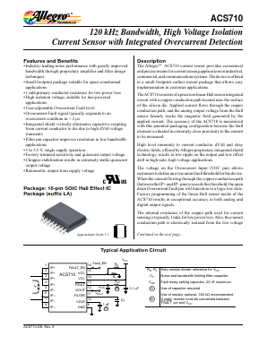 ACS710 Datasheet PDF Allegro MicroSystems