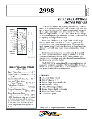 UDN2998 Datasheet PDF Allegro MicroSystems