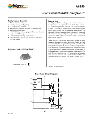 A6850 Datasheet PDF Allegro MicroSystems