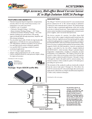 ACS722KMA Datasheet PDF Allegro MicroSystems