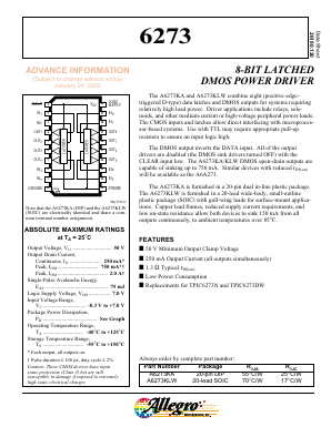 A6273KA Datasheet PDF Allegro MicroSystems