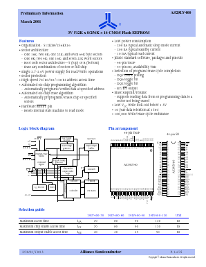 AS29LV400B-120SI Datasheet PDF Alliance Semiconductor