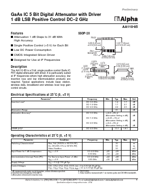 AA110-85 Datasheet PDF Alpha Industries