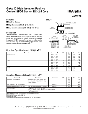 AS118-12 Datasheet PDF Alpha Industries