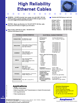 RJFSFTP5E0275 Datasheet PDF Amphenol Aerospace