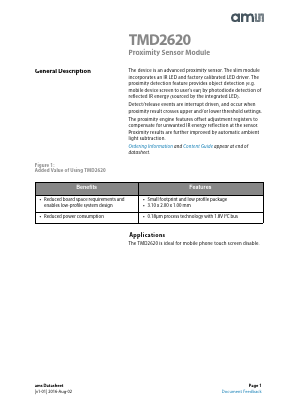 TMD2620 Datasheet PDF austriamicrosystems AG