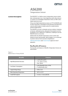 AS6200 Datasheet PDF austriamicrosystems AG