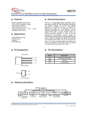AH173P-B Datasheet PDF Anachip Corporation