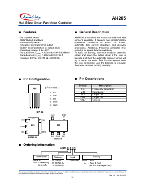 AH285-YL Datasheet PDF Anachip Corporation