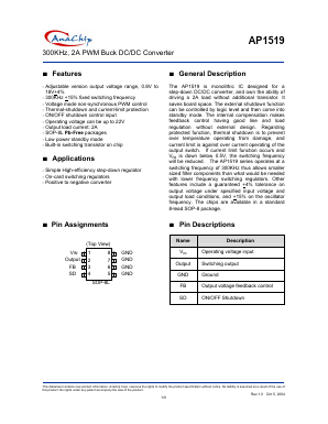 AP1519 Datasheet PDF Anachip Corporation