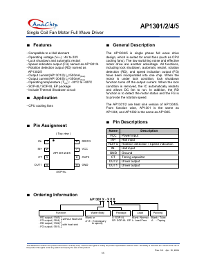 AP1301D-SA Datasheet PDF Anachip Corporation