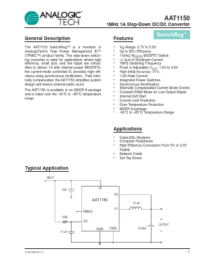 AAT1150IKS-1.0-T1 Datasheet PDF Analog Technology Inc