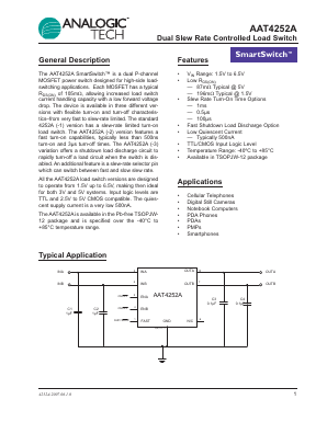 AAT4252AITP-3-T1 Datasheet PDF Analog Technology Inc