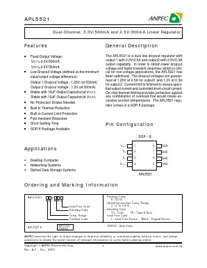 APL5521 Datasheet PDF Anpec Electronics