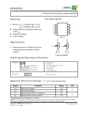 APM9953KC-TR Datasheet PDF Anpec Electronics