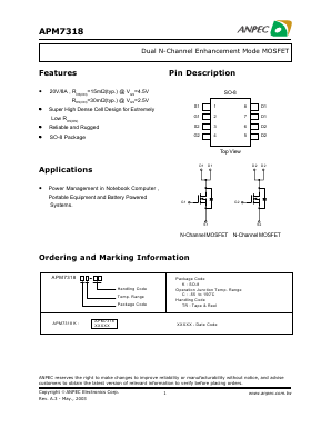 APM7318 Datasheet PDF Anpec Electronics