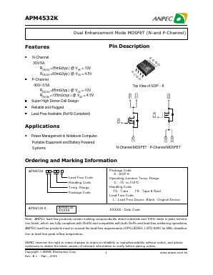 APM4532KC-TUL Datasheet PDF Anpec Electronics