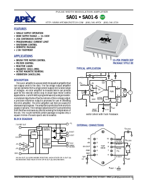 SA01-6 Datasheet PDF Apex Microtechnology