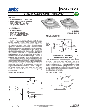 PA51 Datasheet PDF Apex Microtechnology