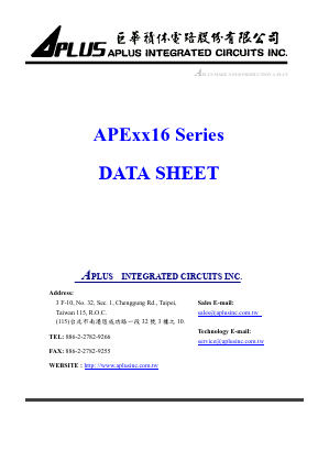 APE4116 Datasheet PDF APLUS INTEGRATED CIRCUITS