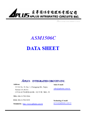 ASM1506C Datasheet PDF APLUS INTEGRATED CIRCUITS