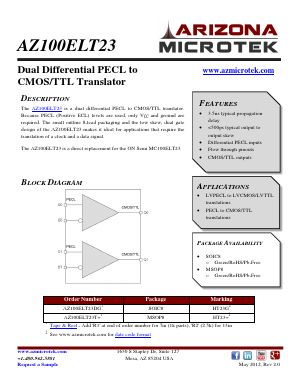 AZ100ELT23T+ Datasheet PDF AZ Microtek