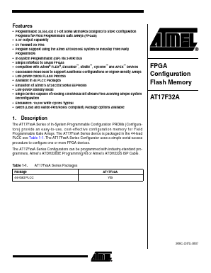 AT17F32A Datasheet PDF Atmel Corporation