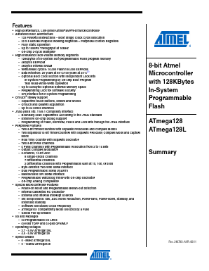 ATEMGA128L-8AN Datasheet PDF Atmel Corporation