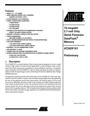 AT26DF161-SU Datasheet PDF Atmel Corporation