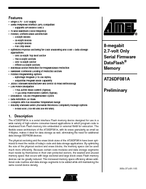 26DF081A-SSU Datasheet PDF Atmel Corporation