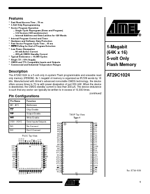 AT29C1024-12 Datasheet PDF Atmel Corporation