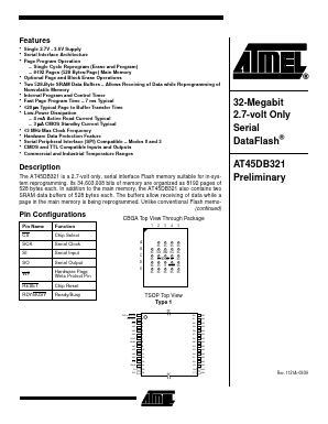 AT45DB321-TI Datasheet PDF Atmel Corporation