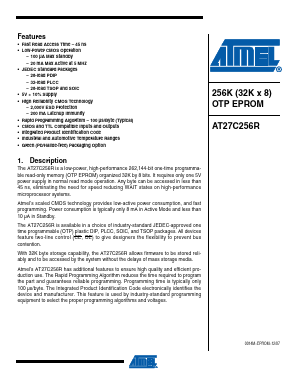 AT27C256R-70RU Datasheet PDF Atmel Corporation