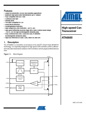 ATA6660 Datasheet PDF Atmel Corporation